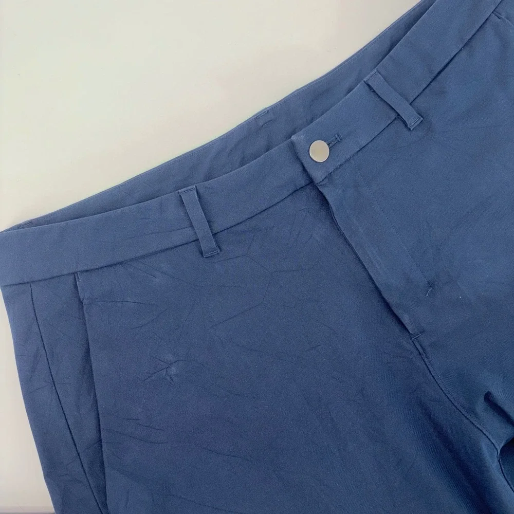 Lululemon Commission Pant Slim Warpstreme Navy Blue Mens 36 x 32 Chino Pockets